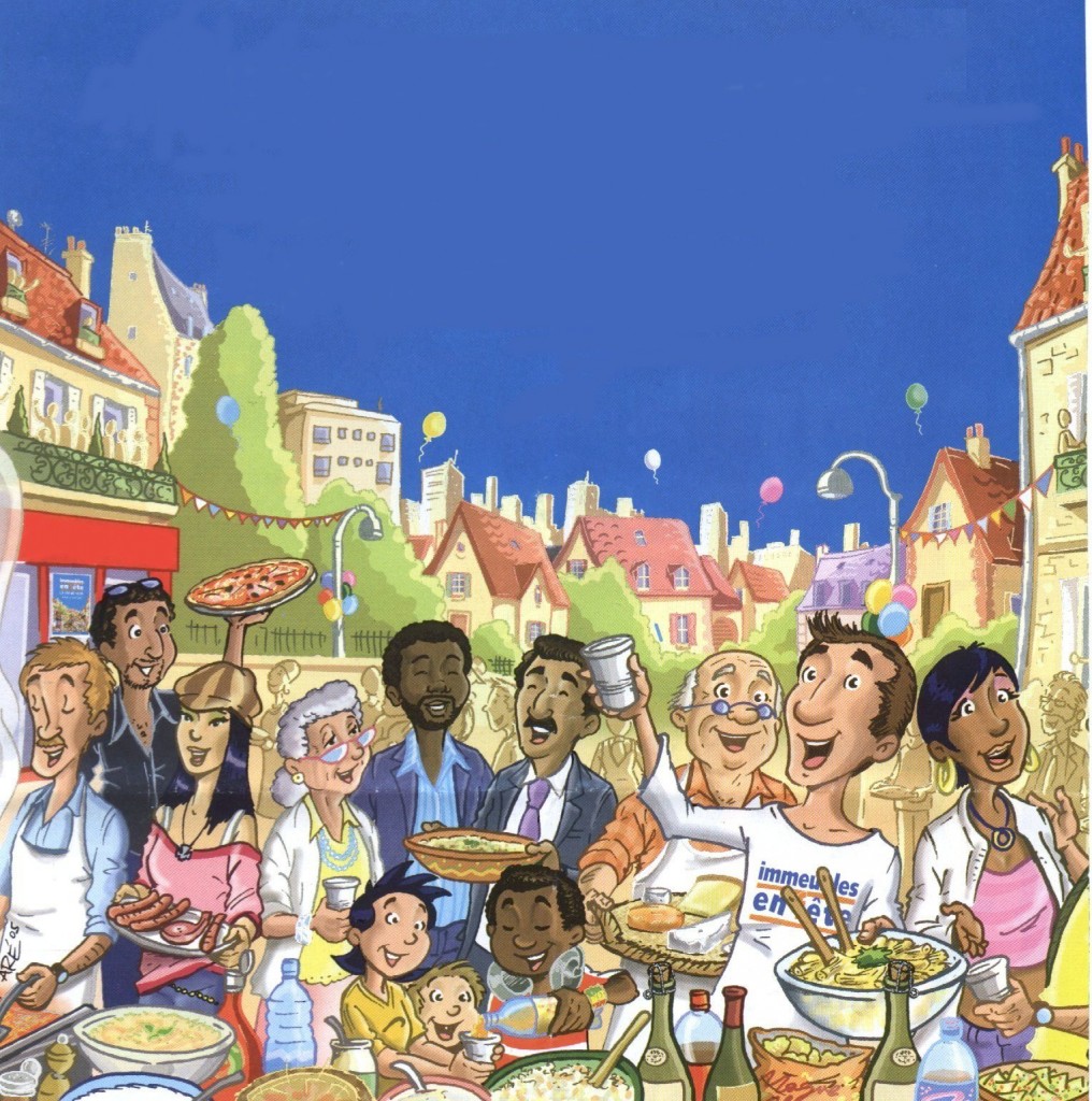 affiche pour repas de quartier 2007